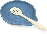 VanlonPro Silicone Spoon Rest for Stove Top - BPA-Free, Heat-Resistant Spoon Holder - Spoon Rest for Kitchen Counter - Large Cooking Utensil Rest for Spoons, Spatulas, Ladles or Tongs - Indigo