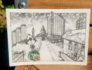 Stephen F Austin hotel, Texas Christmas cards, 8pk, SFA Congress Ave TX holiday.