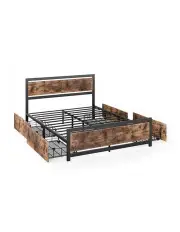 [Levede] Queen Bed Frame with Wooden Base Platform 4 Drawers