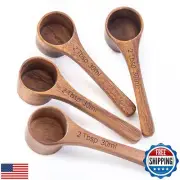 4PCS Wooden Measuring Scoops Acacia Wood Scoop For Jars Small Wooden Scoops F