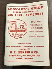 Vintage 1989 Motor Freight Guide Book - Leonard’s Guide - New York - New Jersey