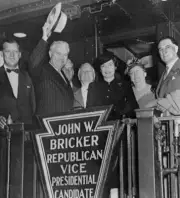 John W Bricker Waves To The Crowd From The Rear 1944 OLD PHOTO