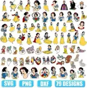 SNOW WHITE SEVEN DWARFS DISNEY SVG, DESIGNS BUNDLE, CUT FILES, SVG for Cricut