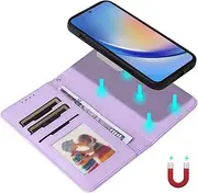 [Umlovecase] for Samsung A35 5G Case,for Galaxy A35 5G Wallet Case,2 in 1 Detachable Wallet Phone Cover[RFID Blocking] PU Leather Flip Kickstand Shockproof Protective Phone Cover-Purple