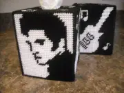 One TISSUE BOX COVER - ELVIS (A) - Plastic Canvas