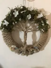 Tree Of Life Wall Art, White Flower Blooms