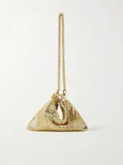 [Jimmy Choo] Jimmy Choo - Callie Mini Tasseled Chainmail Shoulder Bag - Gold - One size One size Gold