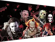 KYOQFVN Halloween Diamond Art Kits for Adults,5D Full Round Diamond Horror Diamond Painting Kit, Large Dots Diamond Painting for Beginners, DIY Beads for Home Wall Decor, 27.5" x 15"