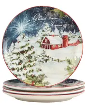 Certified International Silent Night Set Of 4 Dinner Plates