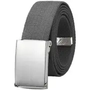 Canvas Web Belt Fully Adjustable Cut to Fit Golf Belt Flip Top Silver Buckle ...