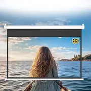 SKSPGPKTACA 60/72 Inch Auto Locking Projection Screen Retractable Projector Screen for Home Theater, Manual Pull-Down Movies Screen, HD 4K 178° Viewing Angle(72Inch (16:9))