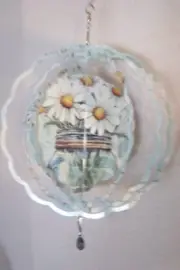 Hanging 3D Wind Spinner 8" Daisy Handmade
