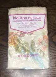 NIP Vintage Springs NY No-Iron Percale Standard Pillow Cases Set Floral 20”x26”