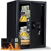Safe Box, 2.0 Cubic Feet Home Safe, Electronic Digital Keypad, Alarm System, Money Safe W/Fireproof Bag, Removable Shelf, Small Safe for Money Documents,Home Use Safe,13.78"D x 12.99"W x 19.69"H