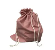 2 Pack Blank Dusty Blush Pink 100% Cotton Drawstring Santa Sack Bags 38 X 54cm