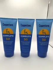 LOT OF 3 Coppertone Complete SPF 50 Water Resistant Sunscreen Lotion 7 Oz 05/25