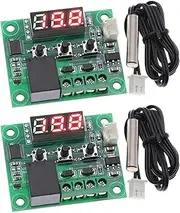 2Pcs 12V DC Digital Temperature Controller Board, Digital Thermostat -50-110°C Electronic Temperature Temp Control Module Switch (Model-Red)