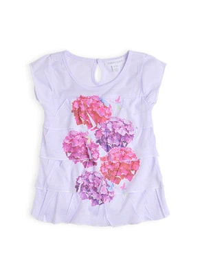 Girls BNWT “Pumpkin Patch” Lollipop Lollipop White Hydrangea Tiered Top – Size 5
