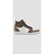 Replay Mens Sneakers Mid Cut Leather Shoes Green