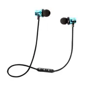 Bluetooth Earphone Magnetic Headphones XT-11 Wireless Sports Headset Bass Music Earpieces with Mic Headset for Samsung blue