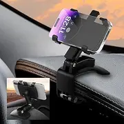 Airelax Car Phone Holder, Universal Car Phone Mount for Driving Navigation, Clip Design Mobile Phone Holder for Car for Dashboard, Rearview Mirror, Sun Visor, Compatible with All Cell Smart Phones