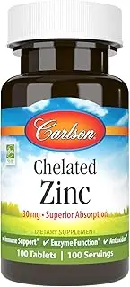 Carlson Labs Chelated Zinc 30mg, 100 Tablets