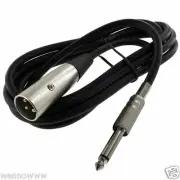 6ft XLR 3P Male 1/4" Mono Microphone Cable