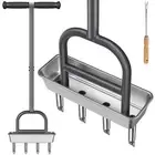 Lawn Coring Aerator, Manual Lawn Aerator,4 Stainless Steel Corer Plug Aerator...