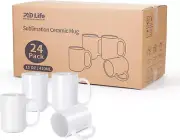 24 Pack Sublimation Mugs Blank 15 OZ Bulk with Box White Ceramic Photo Coffee Cu