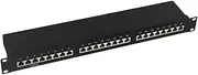 LogiLink Professional PrimeLine Patch Panel, 19 inch Distribution Panel, STP (Shielded) Black Black 24-Port
