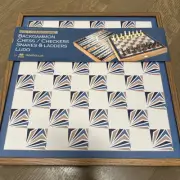 Manopoulos Chess Checkers Snakes And Ladders Ludo Wood 5 In 1 Combo Game Set
