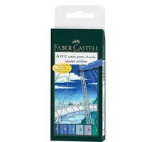 在飛比找PChome24h購物優惠-Faber_Castell PITT軟毛筆頭藝術筆藍色系*1