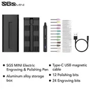 ARROWMAX Mini Electric Grinder Engraving Polishing Pen Set (SGS Mini) Rotary Tools for Carve Engrave Grind Sand Polish Home DIY SGS Mini Black