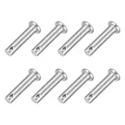 8Pcs 1/4" x 1" Single Hole Clevis Pins, 304 Stainless Steel Flat Head Pins