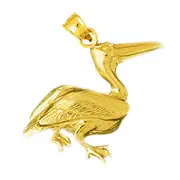 14K Gold 28MM Pelican Pendant