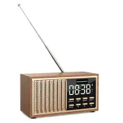 True Sound Vintage Retro Radio with Clock, Speaker and Charger