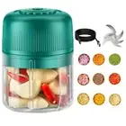 Garlic Chopper Electric, Portable Small Food Processor Mini, Wireless Salad C...
