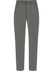 Unisex Grey Tailored Pants With Emb