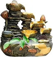 Tabletop Fountains Rockery Flowing Water Landscape Fountain Water Wheel Fengshui Wheel Circulating Water Desktop Decoration Lucky Ornaments Indoor Water Fountains (Size : B)