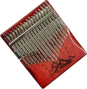 Portable 34 Keys Kalimba Thumb Piano, Children Enlightened Mbira Keyboard Instrument for Adults Beginner Children (Color : Mahogany Red Retro 1)