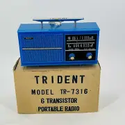 Rare Trident Model TR-7316 6 Transistor Radio - New Old Stock 1970s New