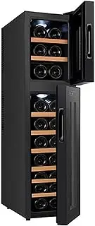 Domestic Wine Cooler, Silent Independent Thermoelectric Operation Small Temperature Constant 18 Electronic Double Temperature Storage