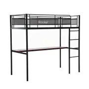 X Rocker HQ High Sleeper TV/Console Gaming Single Bunk Bed Frame w/Built In Desk
