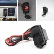 Car Red LCD Marine Boat Voltage Voltmeter 2USB Port Charger Socket Jack Adapter