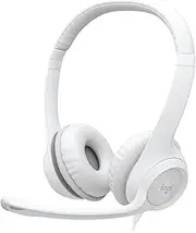 Logitech H390 Off White Wired On-Ear Headset with Noise-Cancelling Microphone, USB-A Connectivity, Lightweight Design for Home Office, Online Meetings, PC/Mac/Laptop - Off White