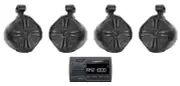 Soundstream MHU-32 Marine Boat ATV/UTV Bluetooth Receiver+(4) 8" Tower Speakers