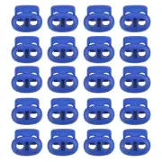 0.8x0.9" Cord Locks, 30 Pack Double Hole Spring End Toggle Stopper, Dark Blue