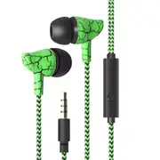 3Pcs Wired Crack Sports Headphone Super Bass 3.5Mm Earphone Earbud With Microphone Hands Free Headset Green