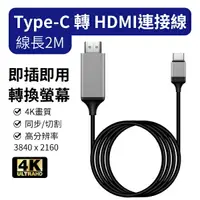 在飛比找樂天市場購物網優惠-type-c 轉 HDMI 即插即用 線長2M 4K ULT