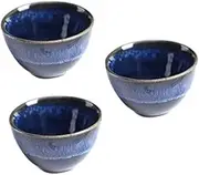 KICHOUSE 3pc Japanese Style Wine Cup Set Ceramic Sake Cups for Tea Coffee Water